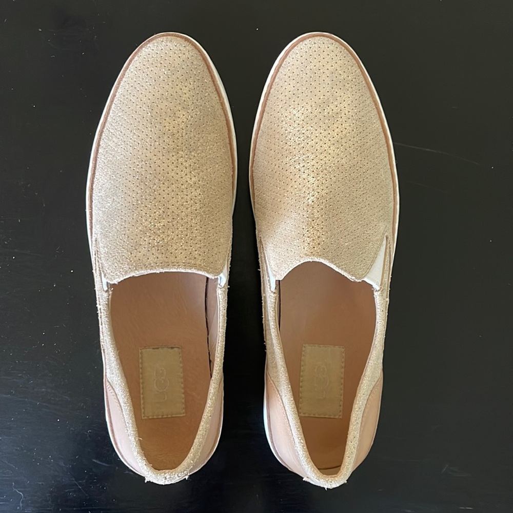 UGG Adley Stardust gold sparkle slip on 9.5